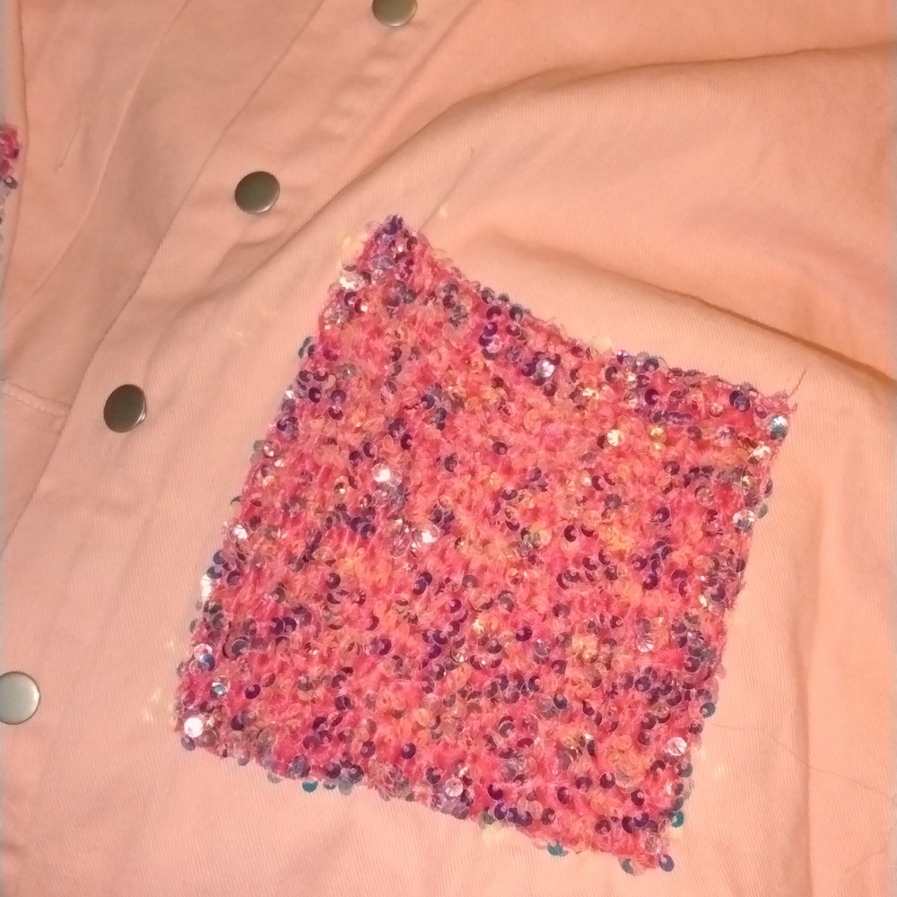 Gorgeous Pink Sequin Long Sleeve Shirt - Picture 11 of 11